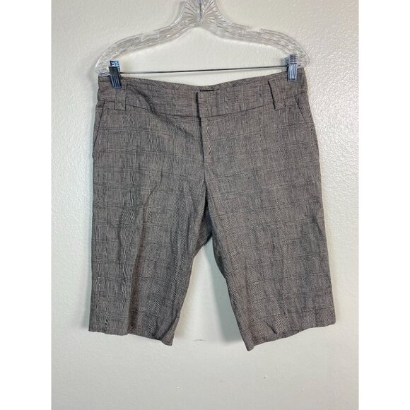 Banana Republic Pants - Banana Republic Linen Blend Plaid Bermuda‎ Shorts Size 8 Brown Capsule Classic